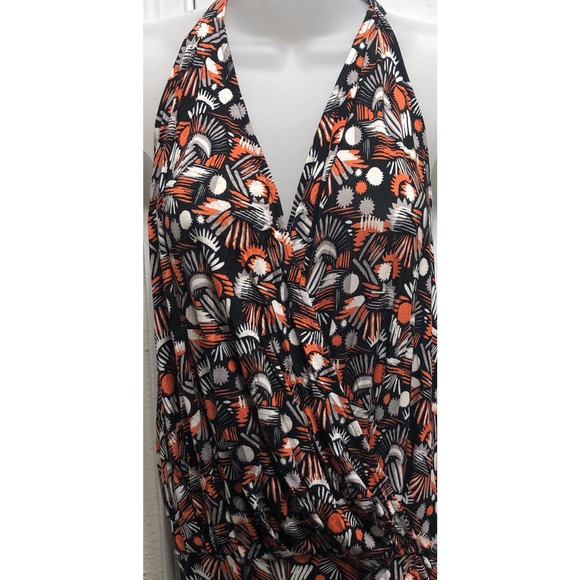 NWT Free People Sz L Daria Maxi Dress Black Orange Swimsuit Beach Cover Up F1 - Picture 2 of 7